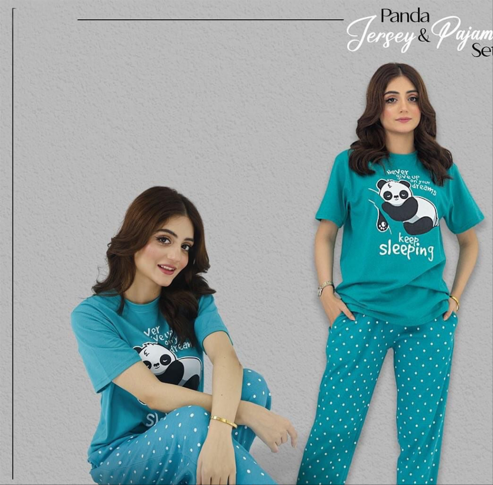 Panda Jersey & Pajama Set".