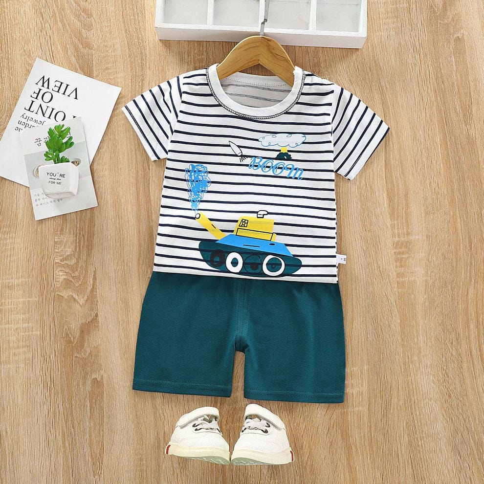Kids Stripe Style T-Shirt & Short Set