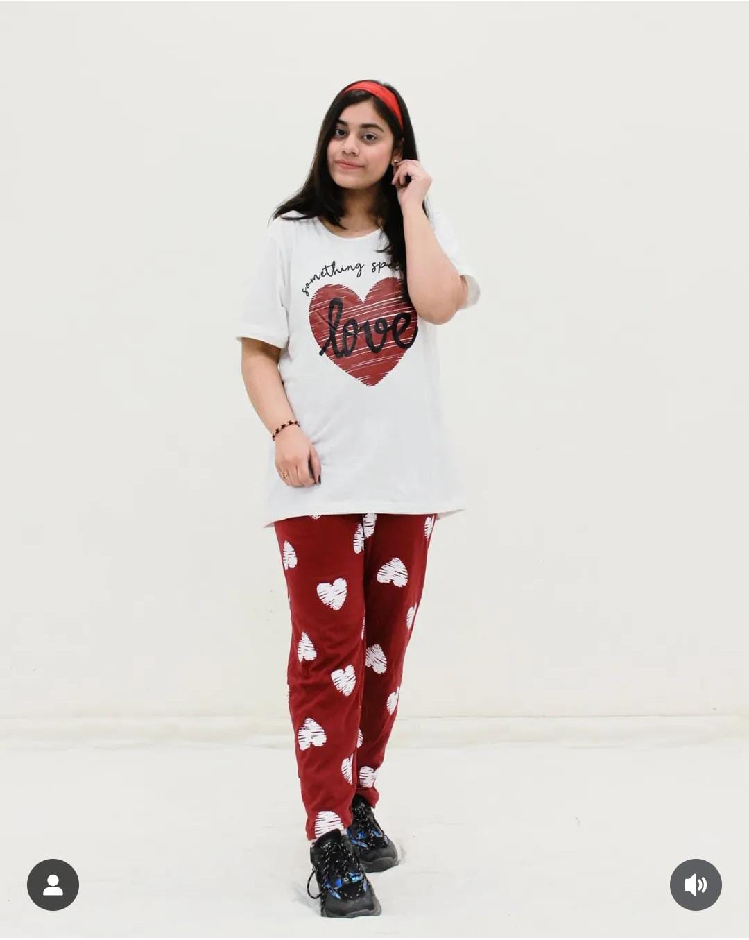 Heart love printed pajama set