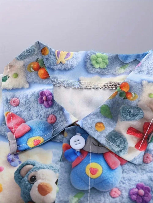 2PCS BABY BOYS BEAR 3D PRINT SHIRT
