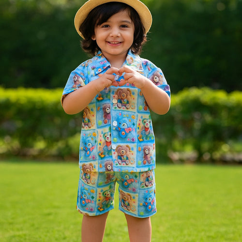 2PCS BABY BOYS BEAR 3D PRINT SHIRT